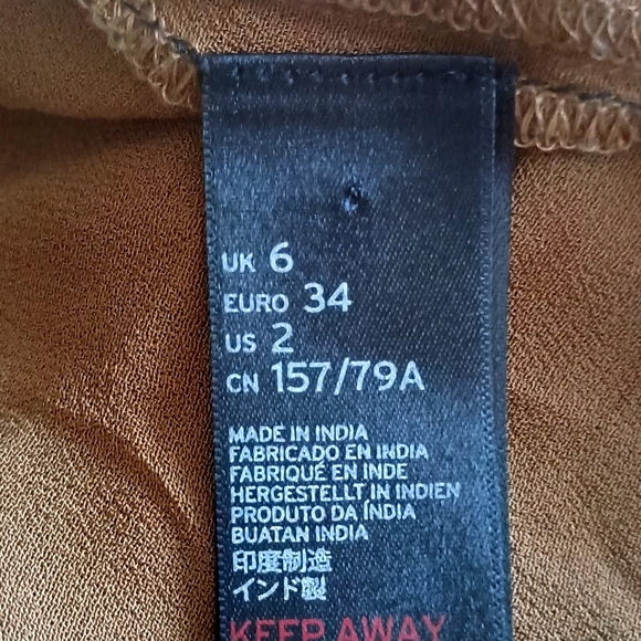 Topshop Beaded Sequined Silver Embroidered Birds Blouse Brown Crepe 2 Petite - Picture 6 of 7